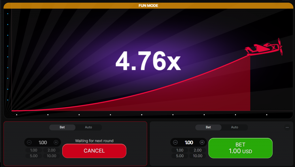 Aviator demo game multipliers.